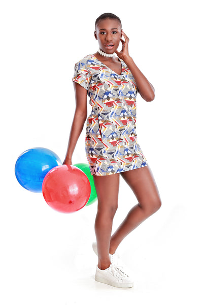 FRNCH Tribal Print Shift Dress